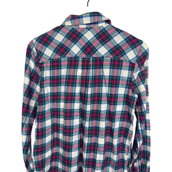 J Crew Top Womens XS Long Sleeve Button Down Shirt Plaid Pink Fall Casual Work - Picture 12 of 15